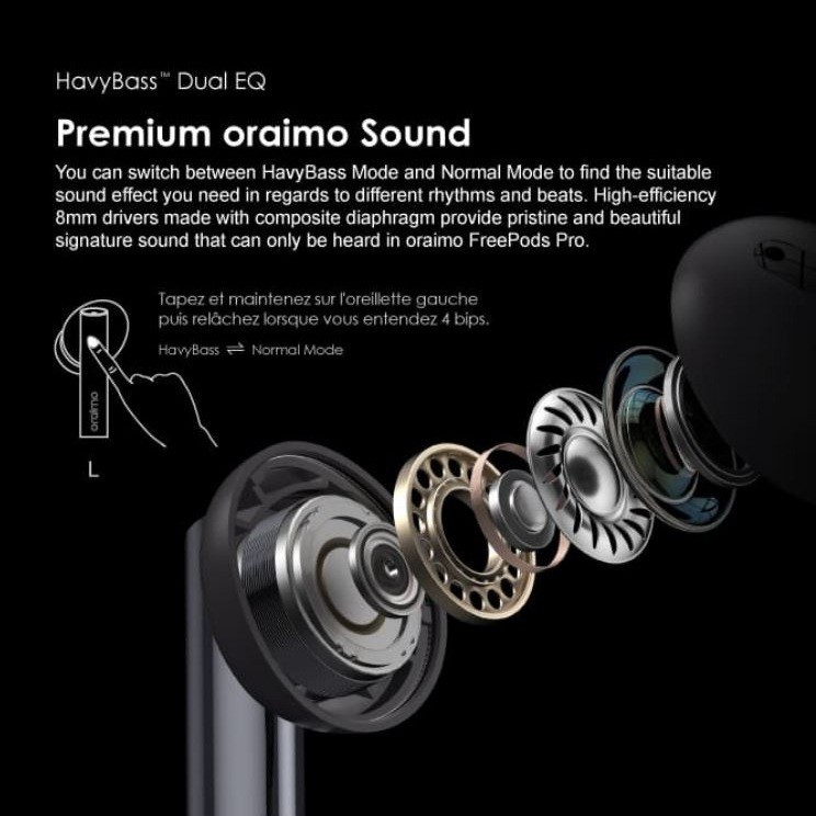 هندزفری اورایمو مدل فیری پادز پرو پلاس Oraimo Freepods Pro