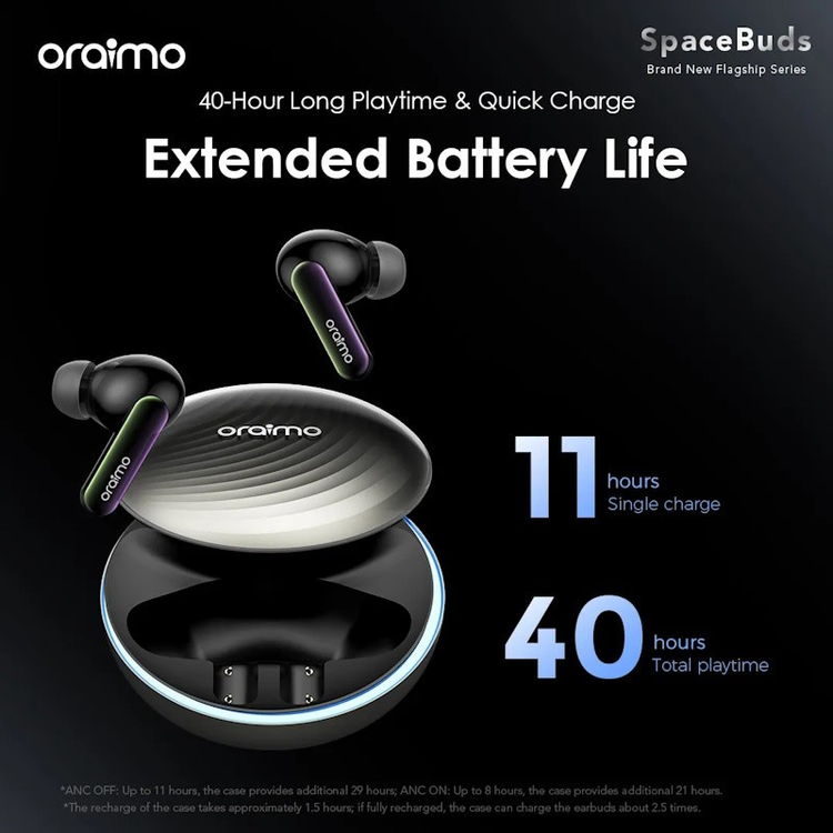 هندزفری بلوتوثی اورایمو مدل اسپیس بادز Oraimo Space Buds OTW_630