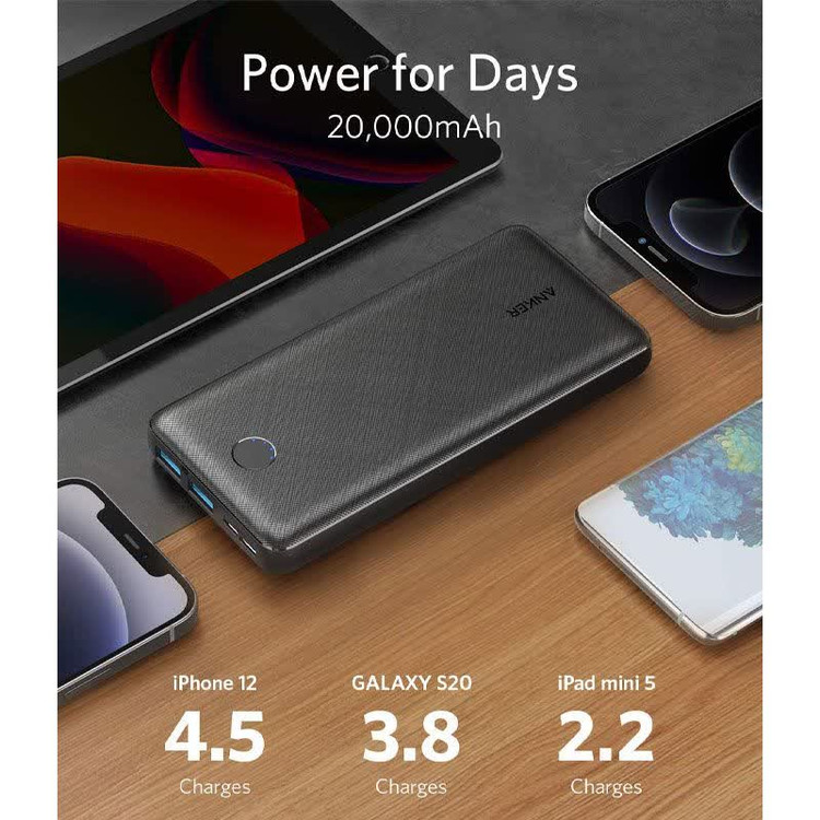 پاوربانک انکر مدل مدل Anker PowerCore Essential 20000 mAh A1287)