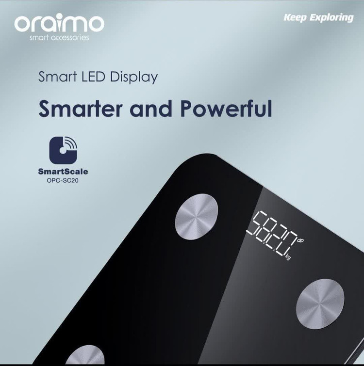 ترازو دیجیتال هوشمند اورایمو مدل Oraimo Smart Scale Full-Body Tracker OPC-SC20