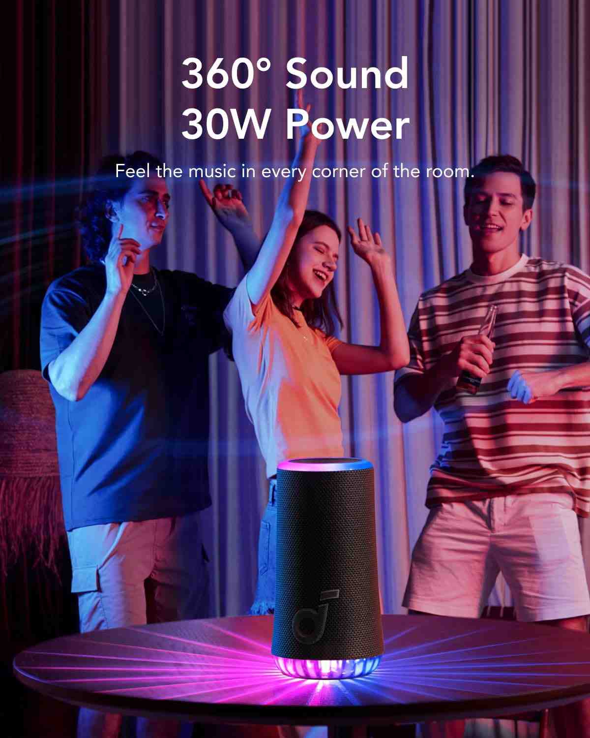اسپیکر بلوتوثی قابل حمل انکر مدل Anker Soundcore GLOW A3166