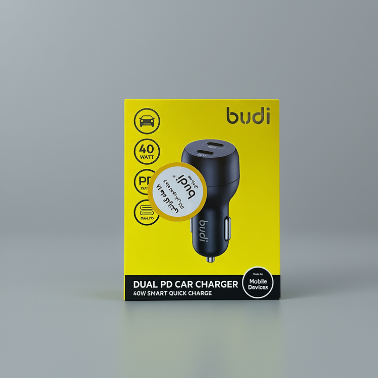 شارژر فندکی هوشمند Budi CC108TB – شارژ سریع 38 وات برای انواع خودروها