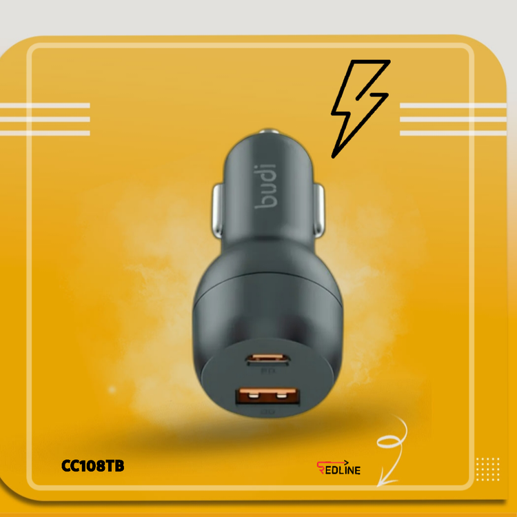 شارژر فندکی هوشمند Budi CC108TB – شارژ سریع 38 وات برای انواع خودروها