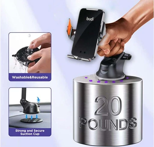 پایه نگهدارنده و شارژر بی سیم موبایل بودی مدل Budi CM550B