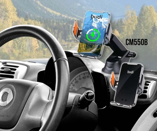 پایه نگهدارنده و شارژر بی سیم موبایل بودی مدل Budi CM550B