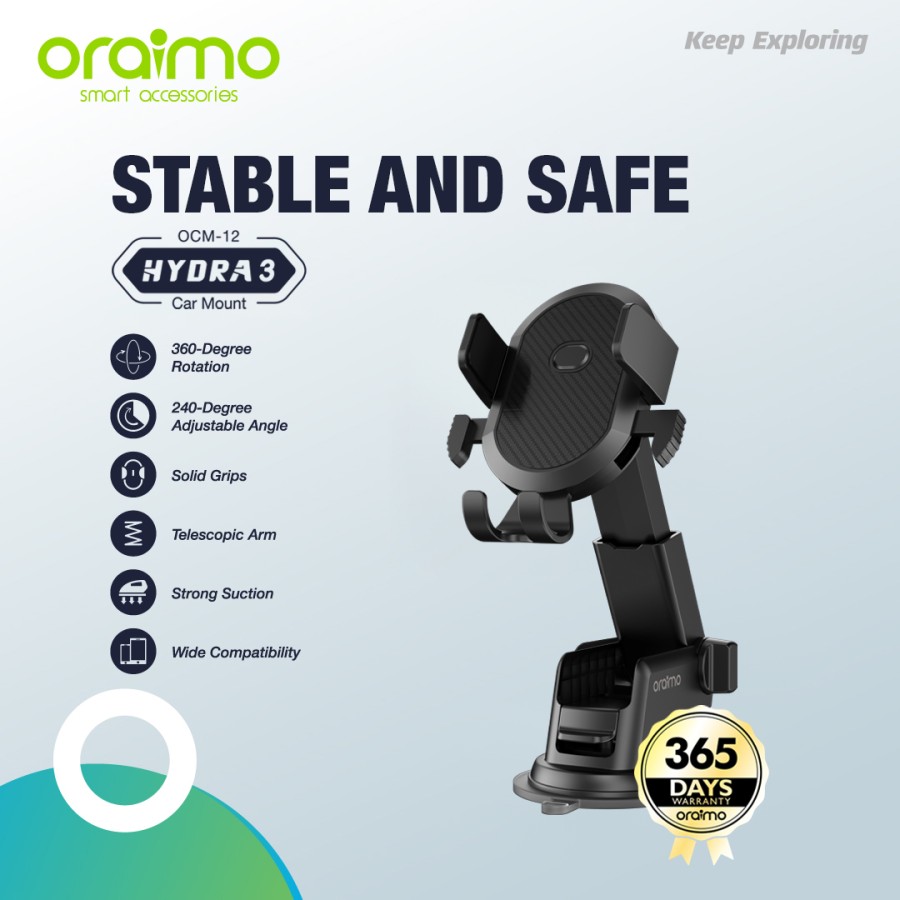 هولدر موبایل ماشینی اورایمو مدل Oraimo Car Phone Holder HYDRA 3