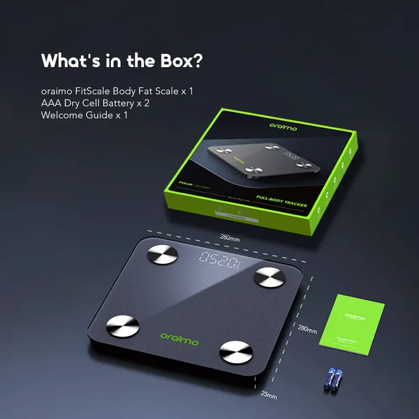 ترازو دیجیتال هوشمند اورایمو مدل Oraimo Smart Scale Full-Body Tracker OPC-SC20