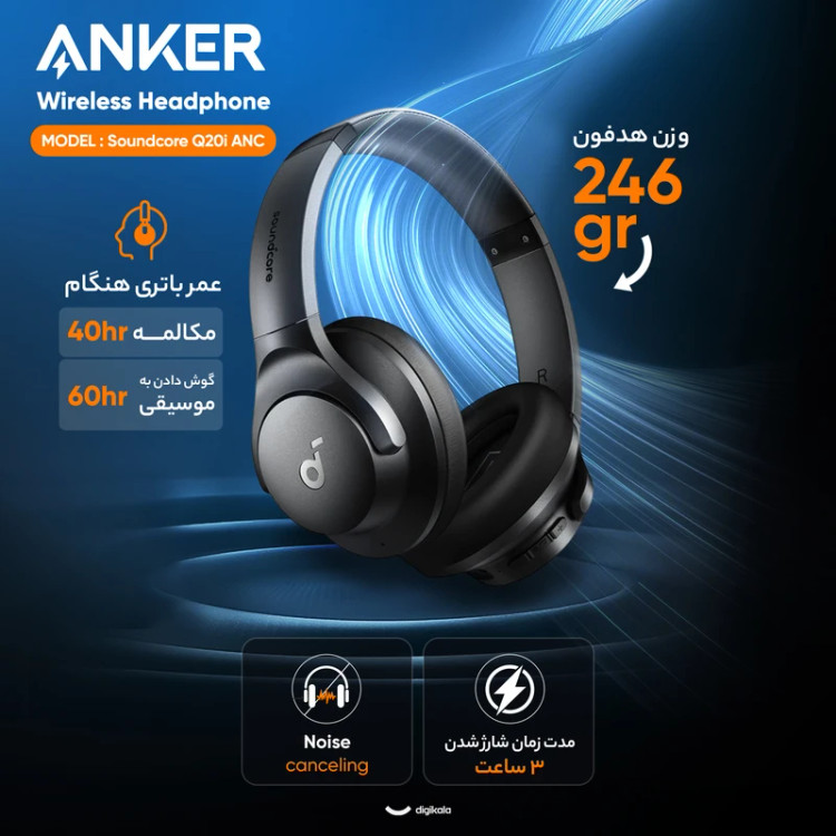 هدفون بلوتوثی انکر Soundcore Anker Soundcore Q20i ANC Hybrid مدل A3004