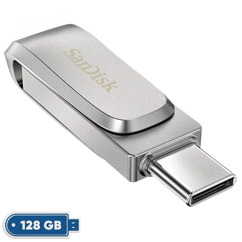 فلش مموری سن دیسک مدل Ultra Dual Drive Luxe ظرفیت 128 گیگابایت